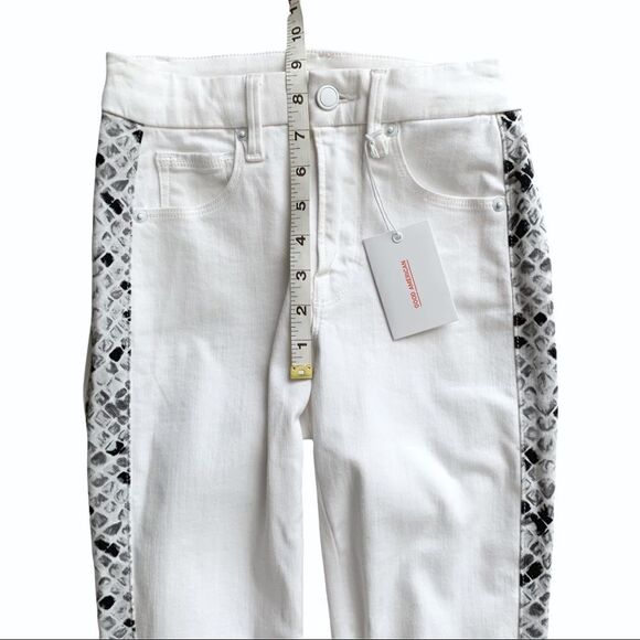GOOD AMERICAN High Waist Snake Stripe Tux Jeans! - Picture 4 of 8